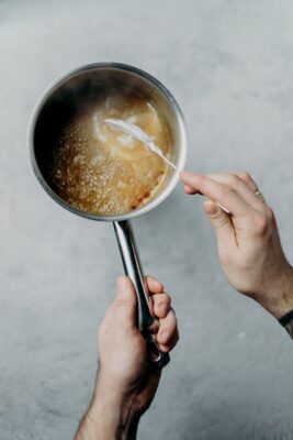 silver cooking pot